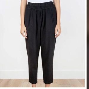 Black Crane Carpenter Pants Washed Black Cotton Rayon Draped Pleated SZ XS